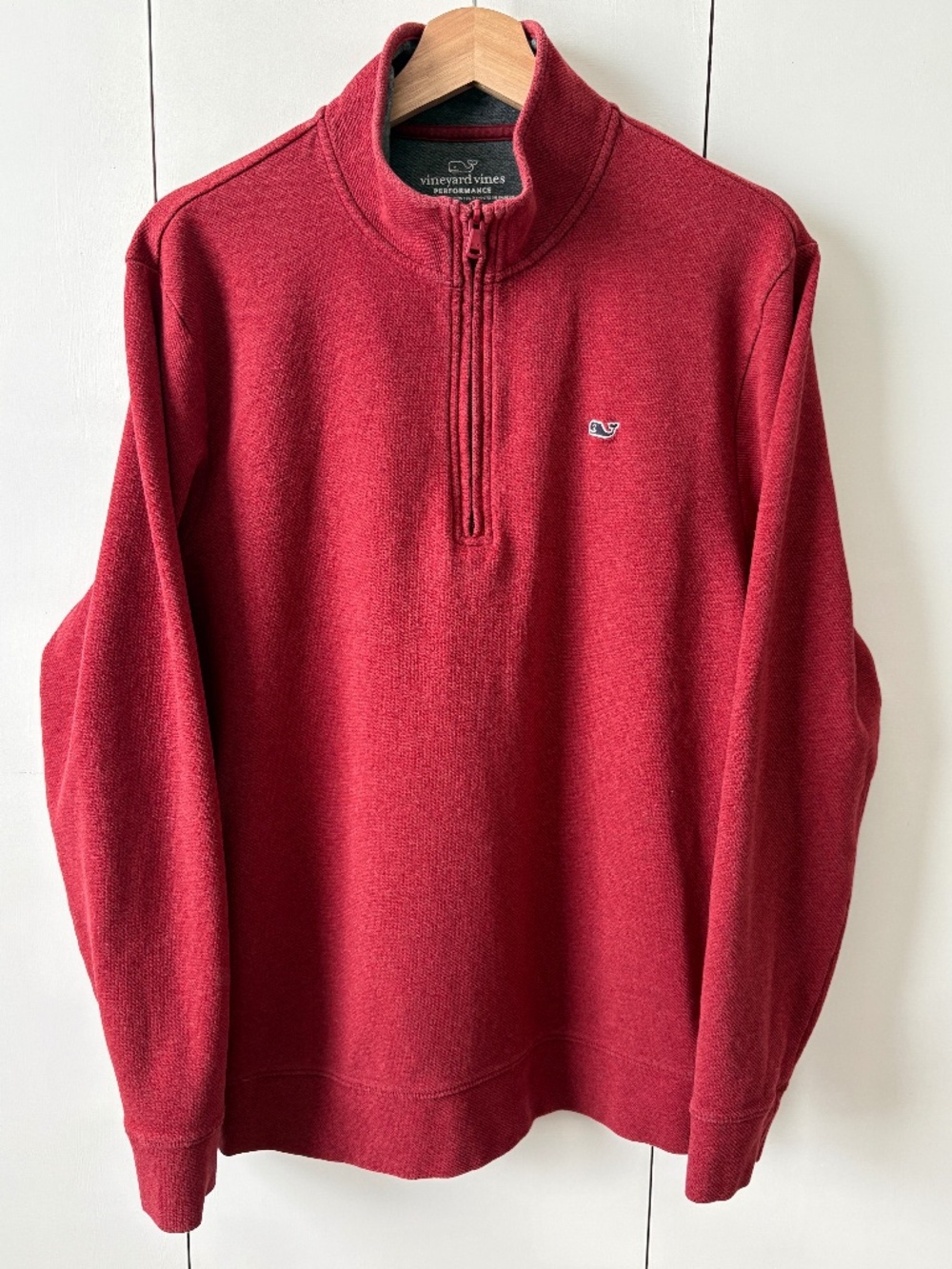 Vineyard Vines Men's 1/4 Zip Performance Pullover Sweater Size Size L Red Preppy